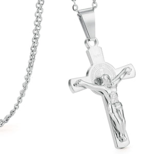 GUNGNEER God Christian Cross Pendant Necklace Jesus Chain Jewelry Gift For Men Women