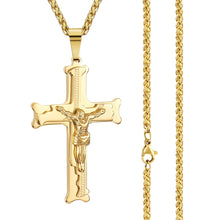 Load image into Gallery viewer, GUNGNEER Christian Cross Pendant Necklace God Biker Jewelry Accessory For Men Women