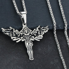 Load image into Gallery viewer, GUNGNEER Stainless Steel Christian Angel Necklace Jesus Pendant Jewelry For Men Women