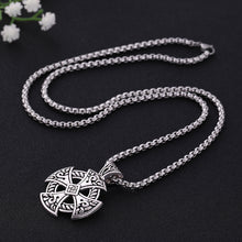 Load image into Gallery viewer, GUNGNEER Celtic Knot Cross Stainless Steel Amulet Pendant Necklace Infinity Bracelet Jewelry Set