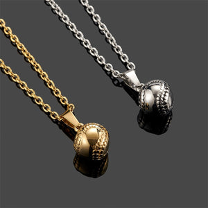 GUNGNEER Sports Baseball Ball Necklace with Ring Stainless Steel Baseball Jewelry Set