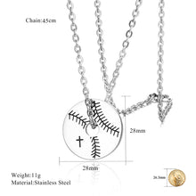 Load image into Gallery viewer, GUNGNEER Baseball Stitched Ball Necklace Stainless Steel Sports Jewelry For Men Women