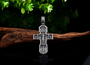 GUNGNEER Stainless Steel Christ Cross Pendant Necklace Jesus Accessory Jewelry Gift For Men