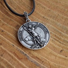 Load image into Gallery viewer, GUNGNEER Saint Michael The Archangel Pendant Necklace Rope Chain Jewelry For Men Women