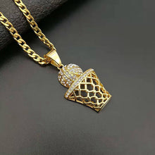 Load image into Gallery viewer, GUNGNEER Basketball Necklace Stainless Steel Hip Hop Chain Jewelry For Boys Girls