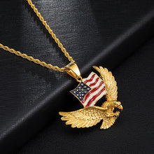 Load image into Gallery viewer, GUNGNEER Army America Flag Tag Necklace Military Stainless Steel Jewelry For Men Women