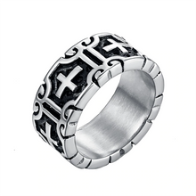Load image into Gallery viewer, GUNGNEER Stainless Steel Ring Knight Templar Cross with Bracelet Jewelry Set for Men Women