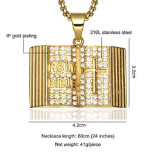 Load image into Gallery viewer, GUNGNEER God Cross Bible Necklace Christian Pendant Chain Jewelry Accessory For Men Women