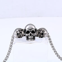 Load image into Gallery viewer, GUNGNEER Stainless Steel Freemason Ring Biker Skull Pendant Necklace Jewelry Set