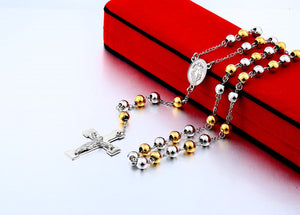 GUNGNEER Stainless Steel Christian Cross Necklace Jesus Pendant Jewelry Accessory For Women