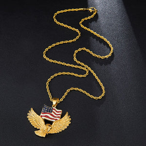 GUNGNEER Army America Flag Tag Necklace Military Stainless Steel Jewelry For Men Women