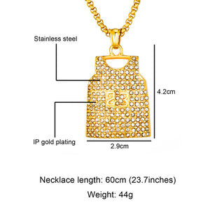 GUNGNEER Legend 23 Basketball Necklace Stainless Steel Sports Jewelry For Boys Girls