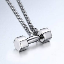 Load image into Gallery viewer, GUNGNEER Stainless Steel Dumbbell Barbell Pendant Necklace Gym Fitness Jewelry for Men Women