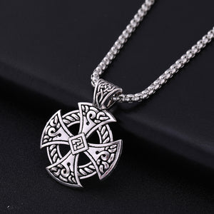 GUNGNEER Celtic Knot Cross Stainless Steel Amulet Pendant Necklace Infinity Bracelet Jewelry Set