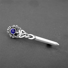 Load image into Gallery viewer, GUNGNEER Celtic Knot Triquetra Irish Trinity Crystal Stone Hair Pin Brooch Jewelry Accessories