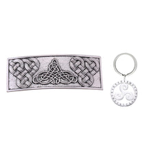 Load image into Gallery viewer, GUNGNEER Celtic Irish Knot Trinity Infinity Hair Pin with Triskele Key Chain Jewelry Outfit Set