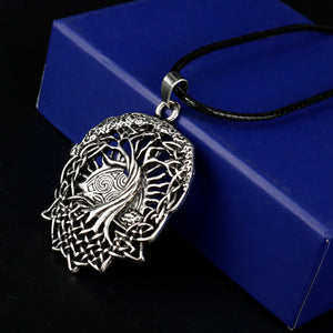 GUNGNEER Celtic Tree of Life Pendant Necklace Hair Pin Brooch Jewelry Accessories Set Men Women