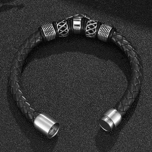 GUNGNEER Lord Ganesha Om Bracelet Leather Rope Chain Elephant Bangle Jewelry For Men Women