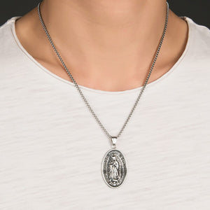 GUNGNEER Vintage Religion Christian Mother Virgin Mary Medal Pendant Necklace Miraculous Jewelry