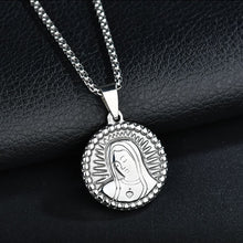 Load image into Gallery viewer, GUNGNEER Stainless Steel Mother Saint Virgin Mary Pendant Necklace Goldtone Silvertone Jewelry
