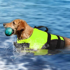 2TRIDENTS Dog Life Vest Pet Jacket Lifesaver Summer and Foam Swimsuit Water Safety at Beach Pool Boating (3XL, Green)