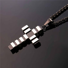 Load image into Gallery viewer, GUNGNEER Stainless Steel Christian Necklace God Cross Band Ring Jesus Jewelry Set Men Women