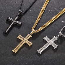 Load image into Gallery viewer, GUNGNEER I Can Do All Things Christ Cross Pendant Necklace God Jesus Jewelry For Men Women