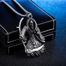 Load image into Gallery viewer, GUNGNEER Gothic Punk Grim Reaper Pendant Necklace Skull Jewelry Accessories Men Women