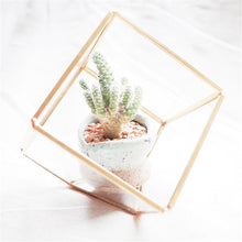 Load image into Gallery viewer, 2TRIDENTS Gold Geometric Glass Jewelry Box - Decorations Glass Gift Holder Jewelry Storage Box for Women