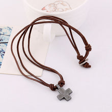 Load image into Gallery viewer, GUNGNEER Cross Leather Pendant Necklace Christian Jewelry Accessory Gift For Men Women