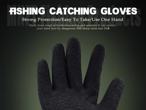 2TRIDENTS 1Pcs Fishing Glove Magnet Release Fisherman- Fisherman Professional Catch Fish Gloves - Protect Hand from Cuts Puncture Scrapes Latex Fishing