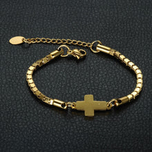 Load image into Gallery viewer, GUNGNEER Adjustable Cross Bracelet Stainless Steel Jesus Jewelry Accessory Gift For Women