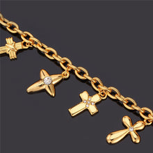 Load image into Gallery viewer, GUNGNEER Christian Necklace Cross Sun Sola Crystal Chain Bracelet Jewelry Accessory Set