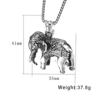 GUNGNEER Hindu Spiritual Elephant Ganesha Necklace Stainless Steel Jewelry For Men Women