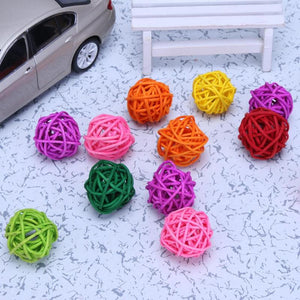 2TRIDENTS Set of 10/20 Pcs Parrot Ball Toy Bite Colorful Chewing Toy Entertainment for Birds (Set of 10)