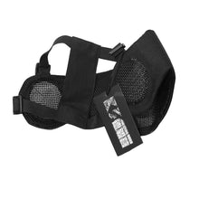 Load image into Gallery viewer, 2TRIDENTS Tactical Foldable Mesh Mask with Ear Protection with Cap for Hunting, Outdoor Sport, Cycling, Motorcycling, ATV, Jet Skiing, Airsoft, Paintball, CS and More (Black)