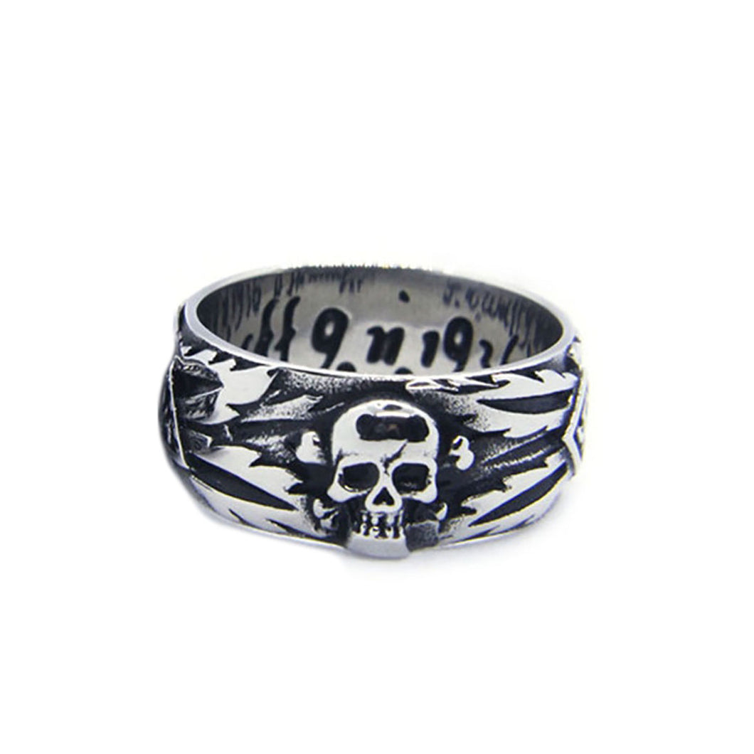 GUNGNEER Punk Style Biker Gothic Skeleton Skull Ring Stainless Steel Jewelry Accessories