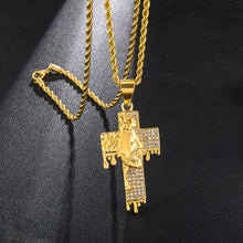 Load image into Gallery viewer, GUNGNEER Stainless Steel Cross Necklace God Christ Pendant Jewelry Gift For Men Women