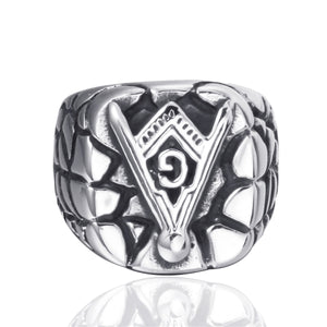 GUNGNEER Masonic Ring Multi-size Stainless Steel Freemason Jewelry Accessory For Men