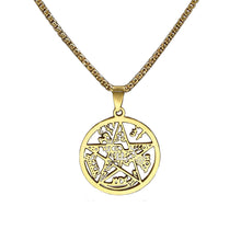 Load image into Gallery viewer, GUNGNEER Wiccan Pentagram Pentacle Stainless Steel Pendant Necklace Jewelry Amulet