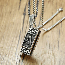 Load image into Gallery viewer, GUNGNEER Freemason Pendant Necklace Stainless Steel Geometric Ring For Men Jewelry Set