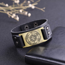 Load image into Gallery viewer, GUNGNEER Leather David Star Bracelet Hexagram Jewish Charm Bracelet Jewelry For Men Women