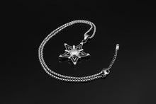 Load image into Gallery viewer, GUNGNEER Wicca Pentagram Crystal Five Point Star Stainless Steel Pendant Necklace Men Women