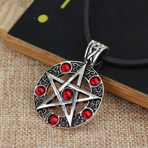 GUNGNEER Pentagram Pentacle Wicca Necklace Double Chain Weave Bracelet Jewelry Amulet Set