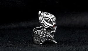 GUNGNEER Stainless Steel Gothic Biker Punk Skull Skeleton Finger Ring Halloween Jewelry
