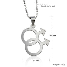 Load image into Gallery viewer, GUNGNEER Male Symbol Pride Necklace Stainless Steel Gay Jewelry Accessory For Men Women