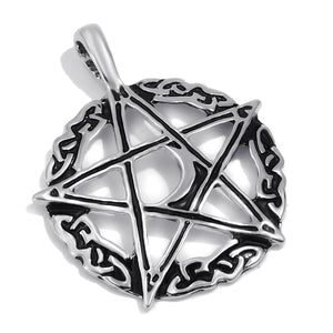 GUNGNEER Celtic Wicca Pagan Star Pentagram Pentacle Pendant Necklace Ring Jewelry Set Men Women