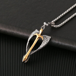 GUNGNEER Wing Cross Pendant Necklace God Christ Jewelry Accessory Gift For Men Women