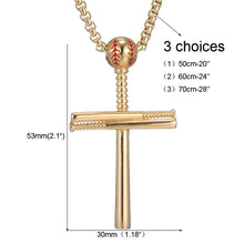 Load image into Gallery viewer, GUNGNEER Baseball Cross Necklace Stainless Steel Chain Jewelry Accessory For Men Women