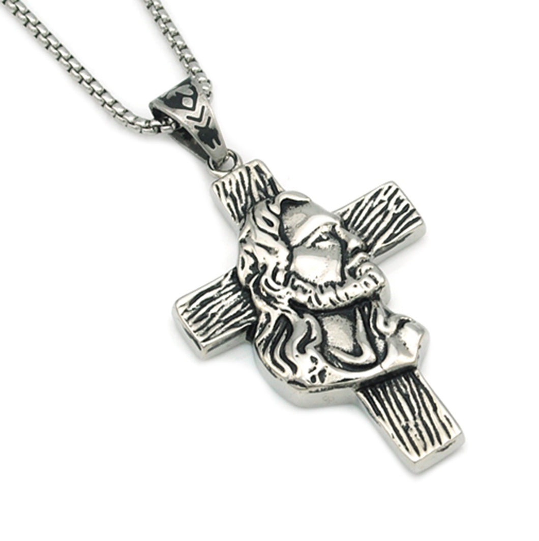 GUNGNEER Jesus Cross Necklace God Christ Pendant Jewelry Accessory Gift For Men Women